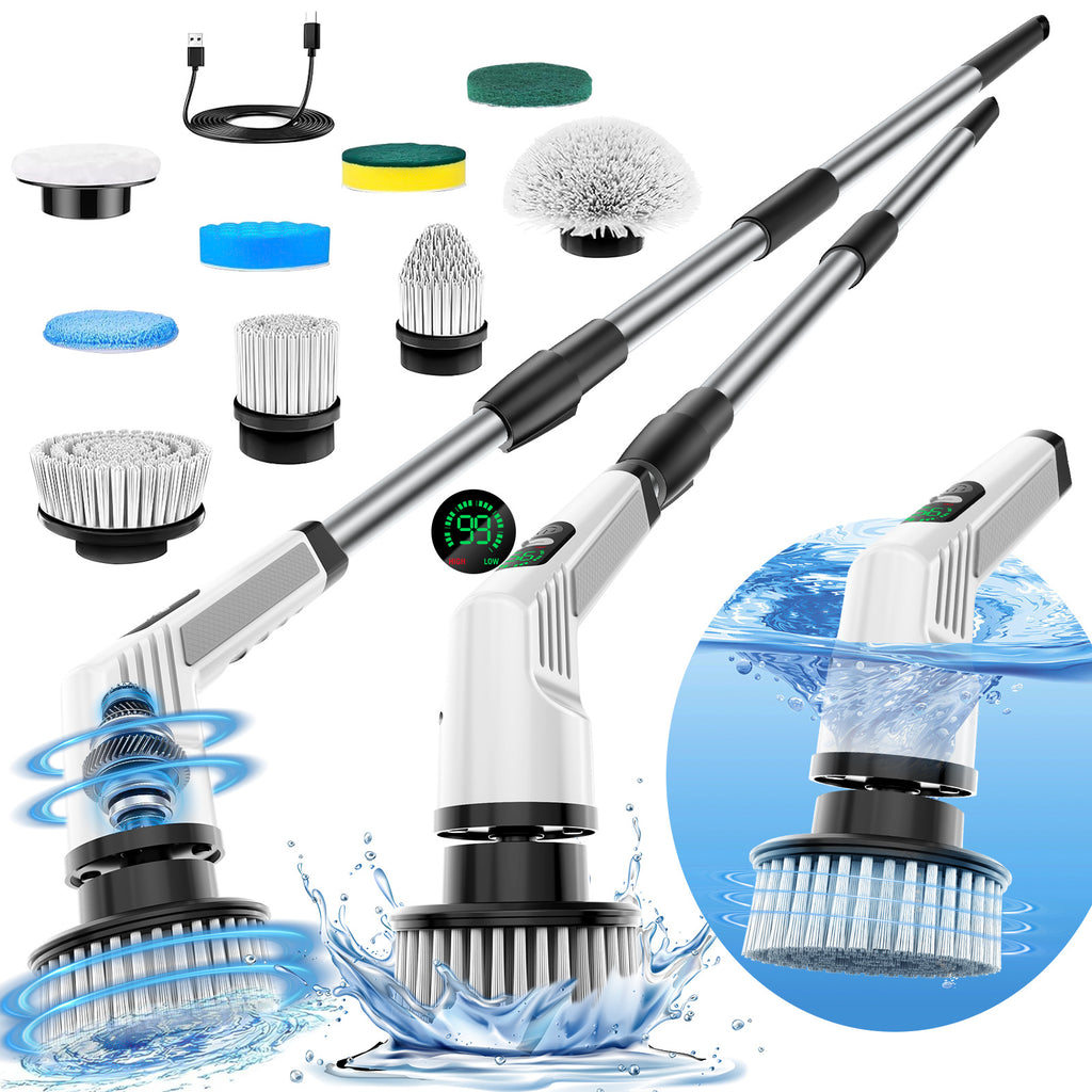 Adjustable Electric Cleaning Brush with Multiple Attachments