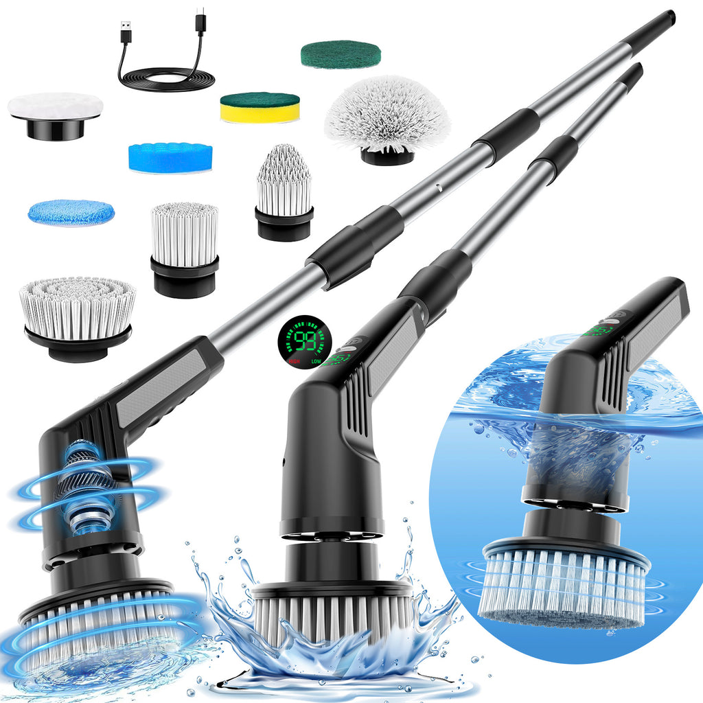 Adjustable Electric Cleaning Brush with Multiple Attachments