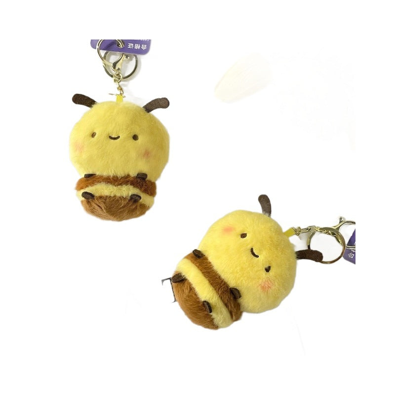 Cute Bee Plush Keychain Pendant