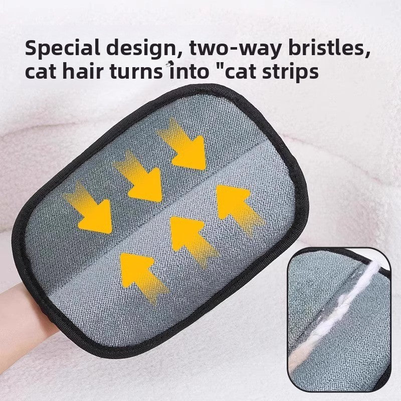 Pet Electrostatic Hair Removal Gloves — Two-Way Lint & Fur Cleaning Brush