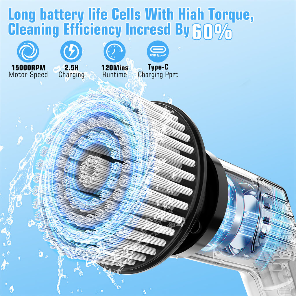 Adjustable Electric Cleaning Brush with Multiple Attachments