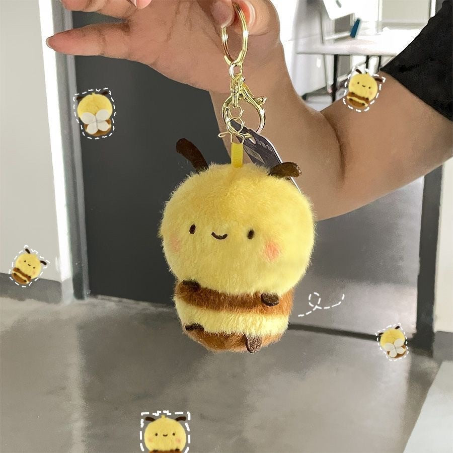 Cute Bee Plush Keychain Pendant
